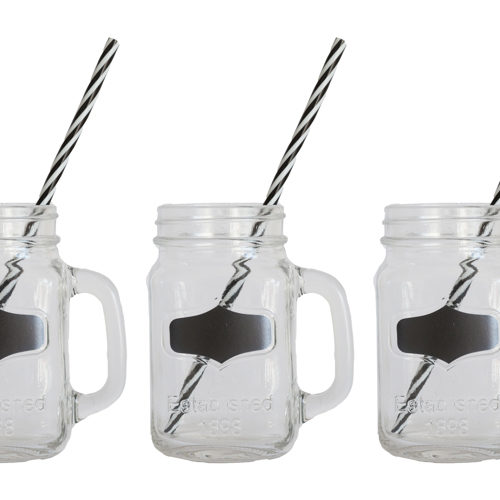 glass jugs with straws